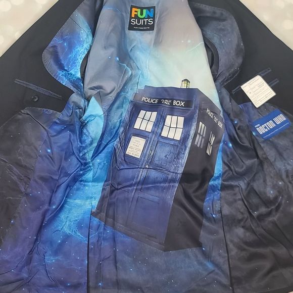 Doctor Who Tardis Jacket, Charcoal Grey, Men's 40R - Picture 8 of 12